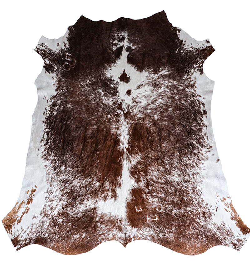 Brown and White Cowhide Rugs - Image 5