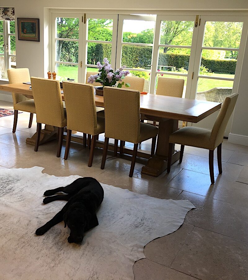 Grey and White Cowhide Rugs - Image 3